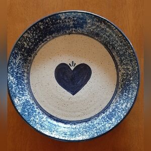 Vintage Hesperus Pottery, Prince Edward Island, Deep Plate with Heart, 10"